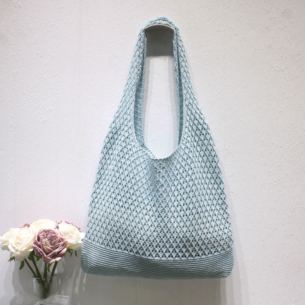 Summer Crochet Beach Tote Lightweight Knit Bag