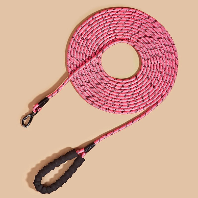 Reflective Long Nylon Rope Dog Leash | Comfortable Grip Pet Lead