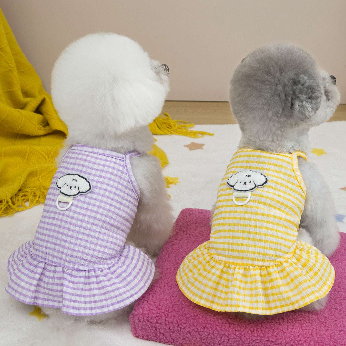 Plaid Cotton Princess Dress For Small Dogs & Cats | Lightweight Summer Pet Clothes