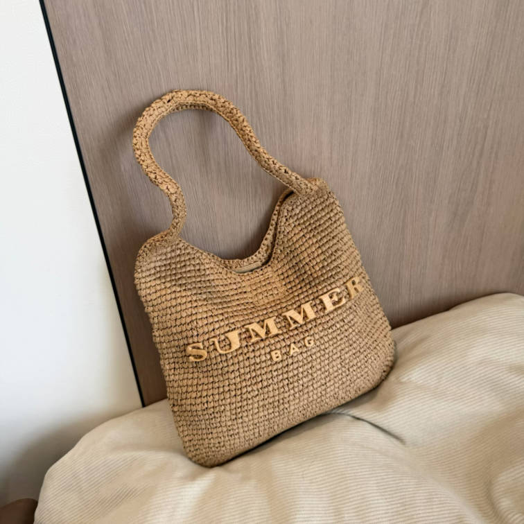 Sac fourre-tout à poignée en crochet fraise fait main