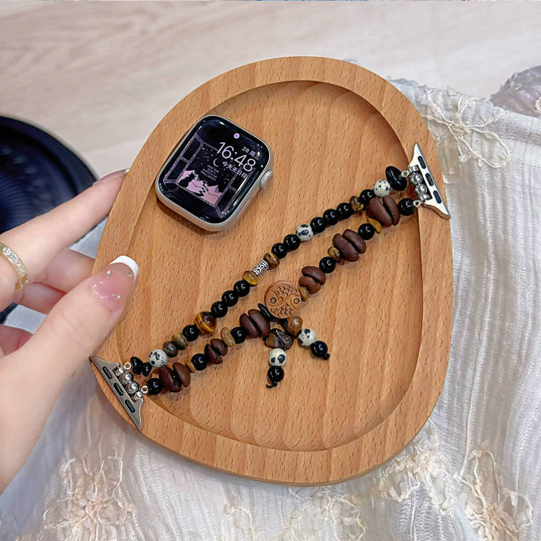 Coffee Bean Brown Handmade Bead Watch Band | Apple Watch Band
