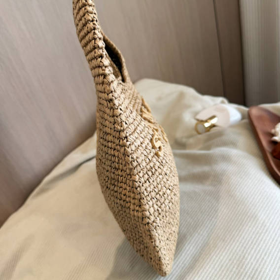 Sac fourre-tout à poignée en crochet fraise fait main