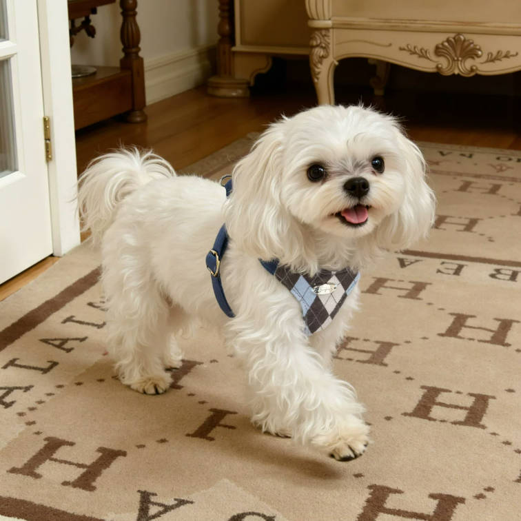 Retro Small Dog Vest Plaid Cute Pet Leash Suit