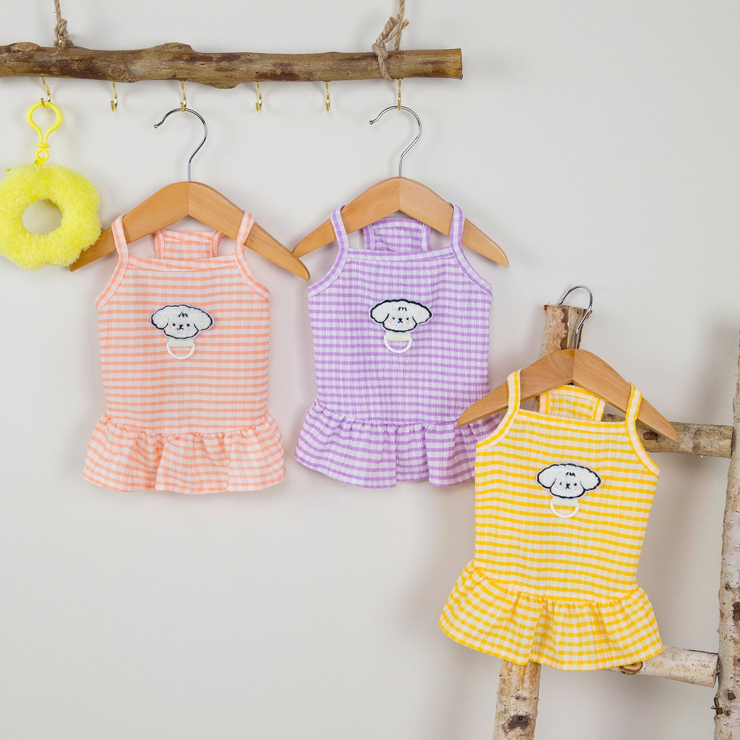 Plaid Cotton Princess Dress For Small Dogs & Cats | Lightweight Summer Pet Clothes