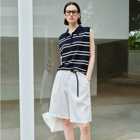 Summer Retro 100% Linen Solid Color Loose Elastic Waist Shorts