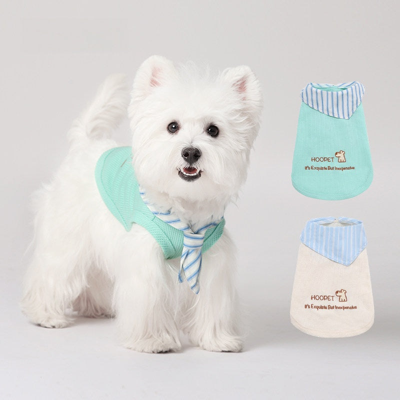 Summer Retro Thin Tie School Style Casual Pet Clothes