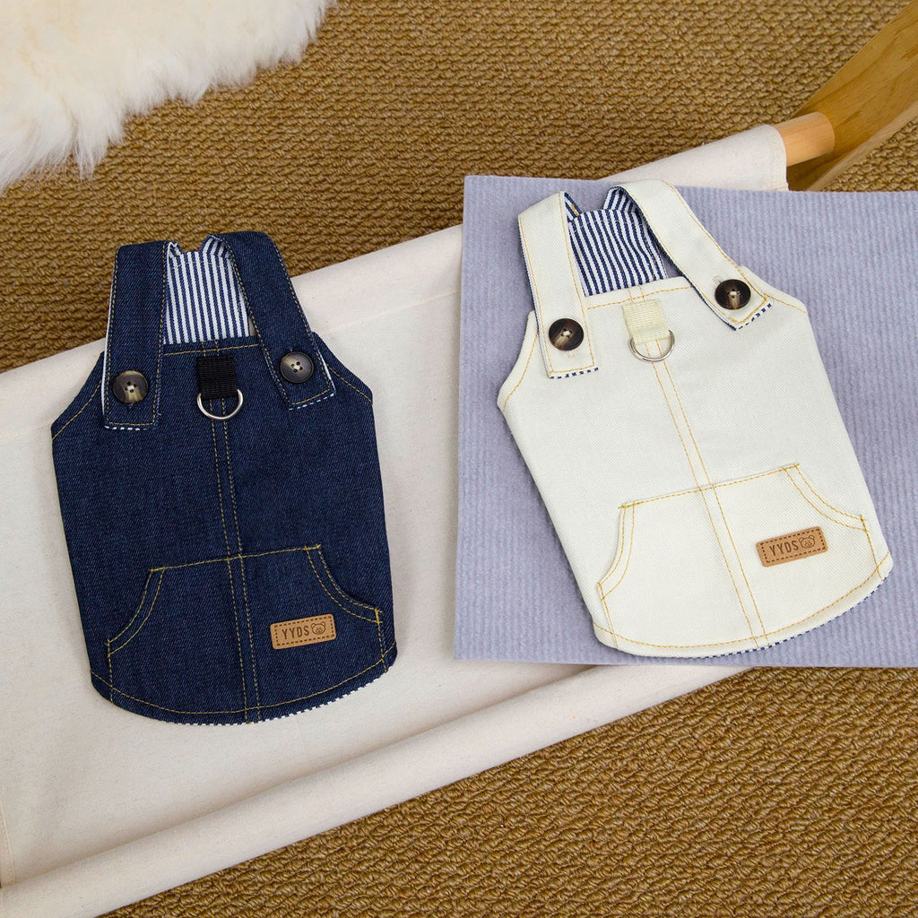 Trendy Denim Harness Overalls For Small Pets | Summer Pet Clothes