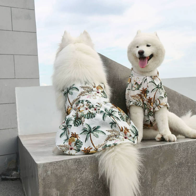 Summer Hawaiian Vacation Shirt Pet Clothes For Medium Large Dogs