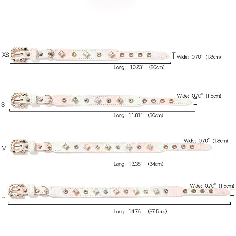 Collier pour animaux de compagnie réglable avec diamants et boucle de sécurité Gradient