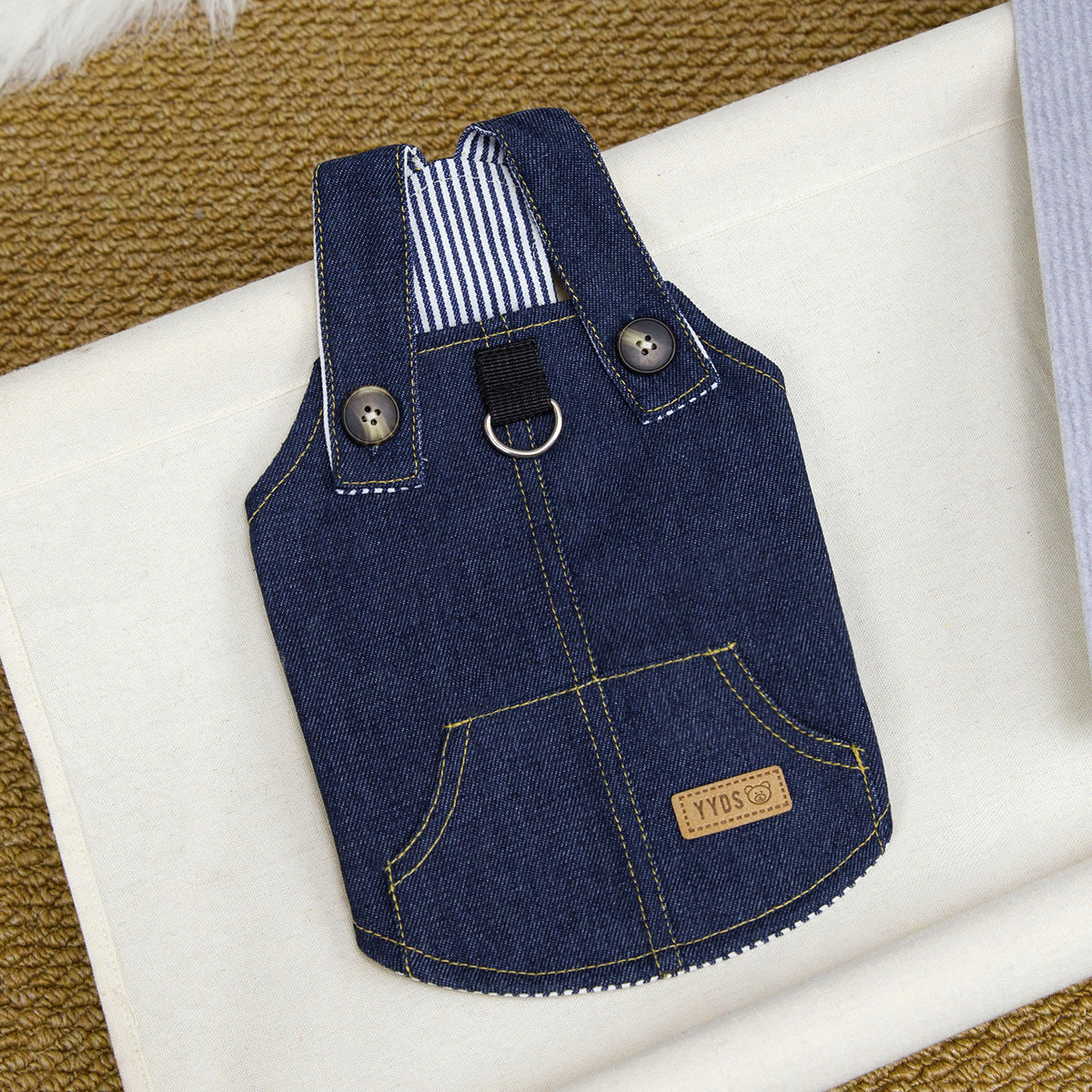 Trendy Denim Harness Overalls For Small Pets | Summer Pet Clothes