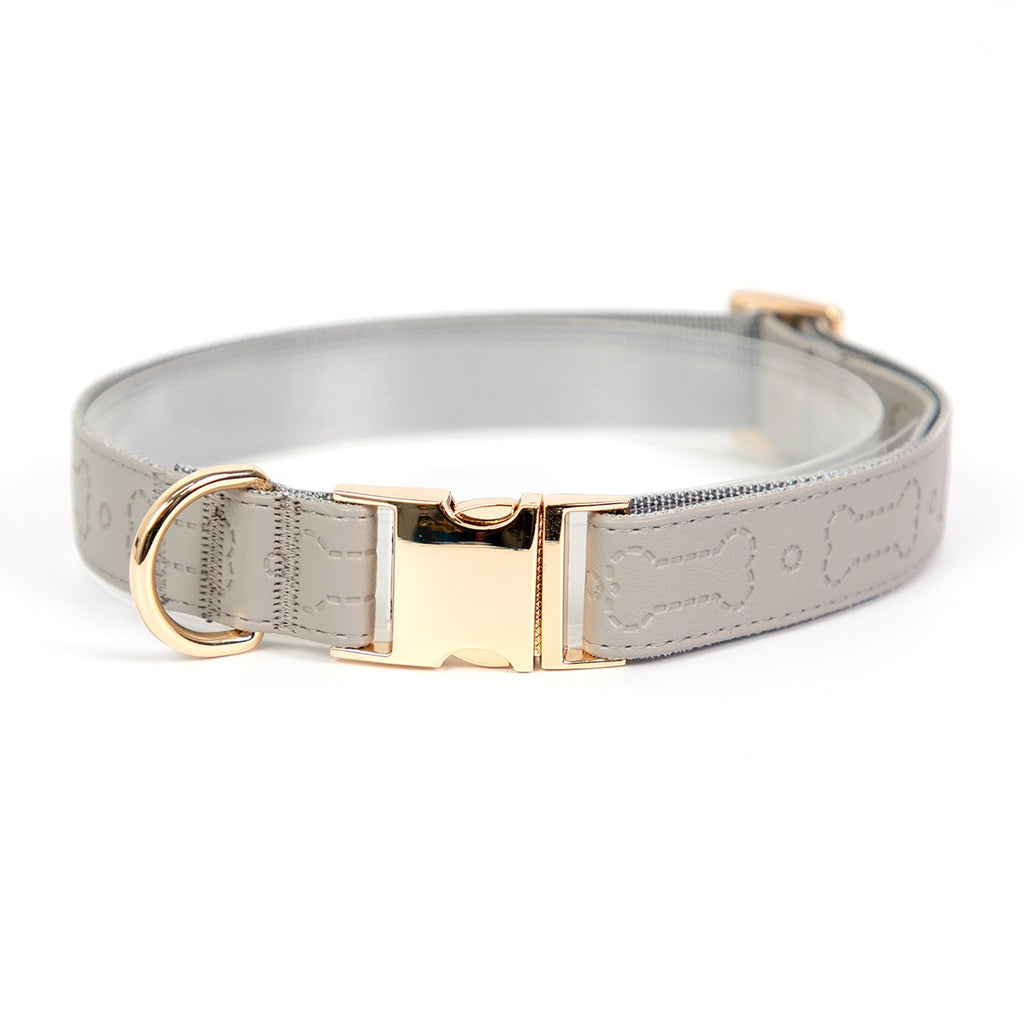 Custom Leather Adjustable Collar With Laser Engravable Pet Tag